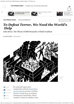 John Kerry: The Threat of ISIS Demands a Global Coalition