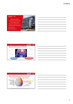 Speech Pathology and Stroke Right Hemisphere Brain Functions