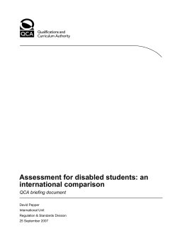 Assessment for disabled students: an international comparison