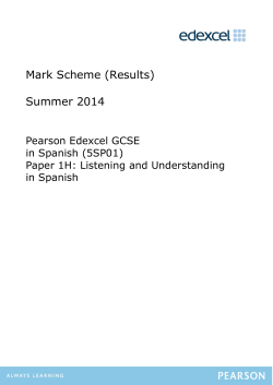 Mark Scheme (Results) Summer 2014