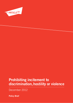 Prohibiting incitement to discrimination, hostility or violence
