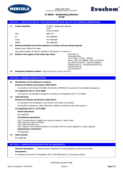 Safety data sheet of `PL BOOK - Bookbinding Adhesive - 24