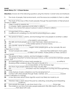 NAME: : :_____ World History Ch. 1