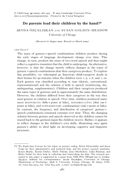 Do parents lead their children by the hand? - Goldin