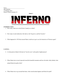 Dante`s "Inferno" Guided Reading Questions