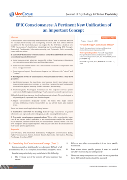 Epic Consciousness: A Pertinent New Unification of an Important