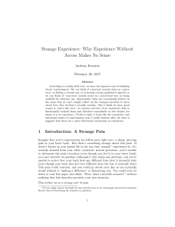 Strange Experience: Why Experience Without