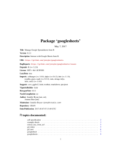 Package `googlesheets`