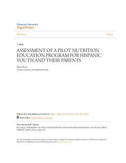 assessment of a pilot nutrition education program for