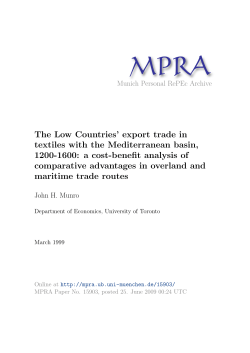 The Low Countries` export trade in textiles with the Mediterranean
