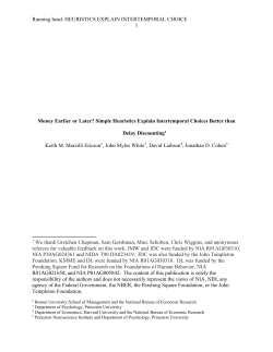Running head: HEURISTICS EXPLAIN INTERTEMPORAL CHOICE