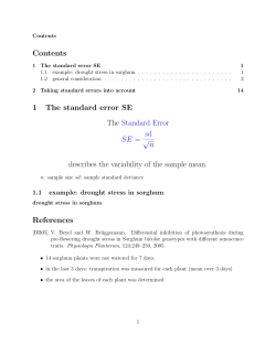 Contents 1 The standard error SE The Standard Error SE = sd √ n