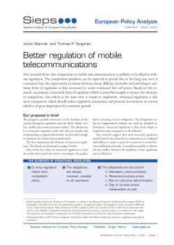 Better regulation of mobile telecommunications