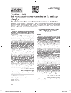 Body composition and somatotype of professional and U23 hand