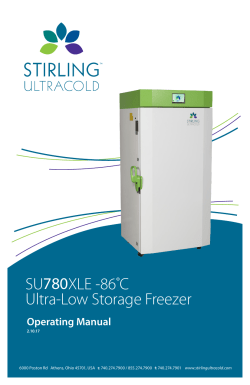 SU780XLE -86˚C Ultra-Low Storage Freezer