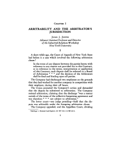 arbitrability and the arbitrator`s jurisdiction
