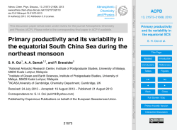 Primary productivity and its variability in the equatorial SCS
