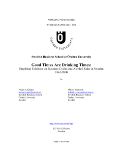 Empirical Evidence on Business Cycles and Alcohol Sales in
