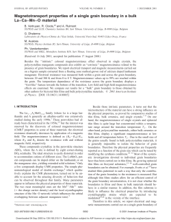 Magnetotransport properties of a single grain boundary - ORBi