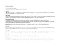 CLASS DESCRIPTIONS - Four Seasons Health Club