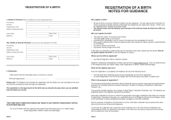 Birth Registration Form and Guidance Notes
