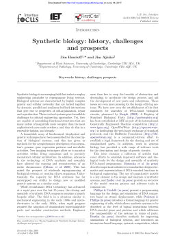 Synthetic biology: history, challenges and prospects