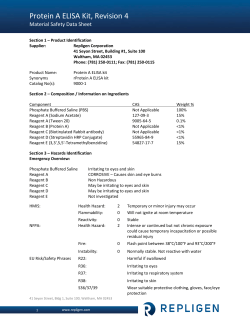 Protein A ELISA Kit Material Safety Data Sheet