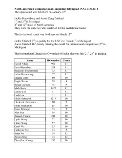 North American Computational Linguistics Olympiad (NACLO) 2014