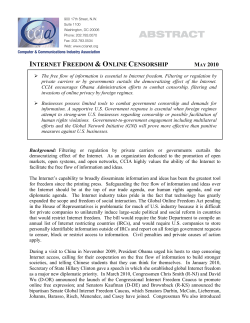 Internet Freedom and Online Censorship