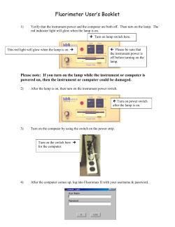 Fluorimeter User`s Booklet