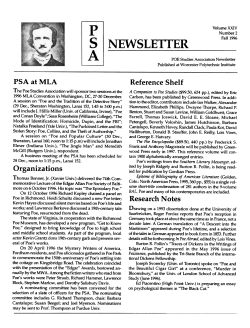 Reference Shelf - Poe Studies Association