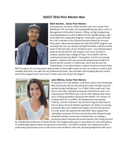 QUEST 2016 Peer Mentor Bios