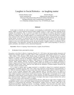 Laughter in Social Robotics &ndash; no laughing matter