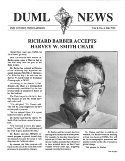 richard barber accepts harvey w. smith chair