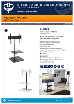 B-TECH AUDIO VIDEO MOUNTS BTF800 Flat Screen TV Stand