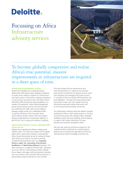 Focussing on Africa Infrastructure advisory services