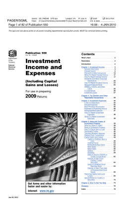 2009 Publication 550 - Securities Transfer Association