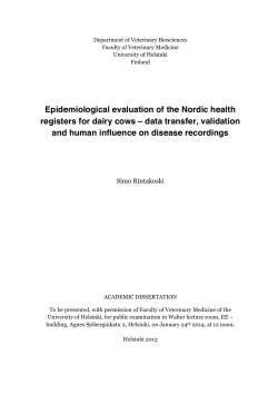 Epidemiological evaluation of the Nordic health registers for dairy
