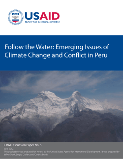 Follow the Water: Emerging Issues of Climate Change and Conflict