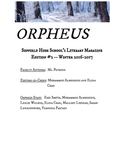 Orpheus Issue 2 - PDF - Suffield Public Schools