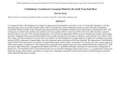 A Preliminary Groundwater Conceptual Model for the South Texas