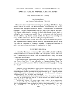 Hannah Parsons and Her Four Husbands