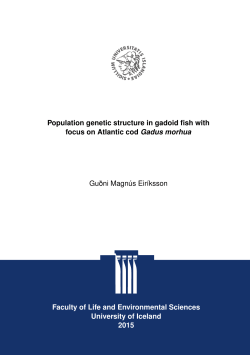 Faculty of Life and Environmental Sciences University of