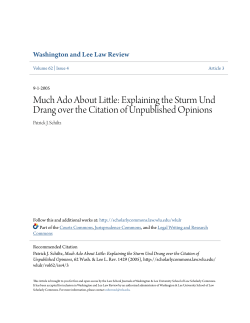 Much Ado About Little: Explaining the Sturm Und Drang over the