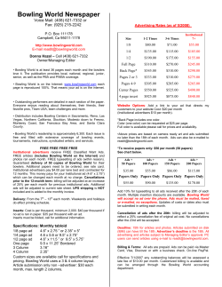 Media Kit - Bowling World Newspaper