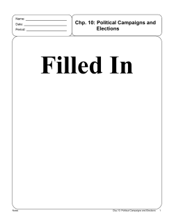 Chp. 10: Political Campaigns and Elections