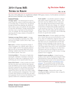 2014 Farm Bill: Terms to Know - Iowa State University Extension and