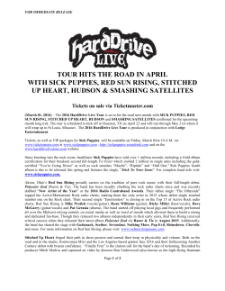 Press Release - hardDrive Live Tour