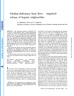 Choline-deficiency fatty liver: impaired release of hepatic triglycerides