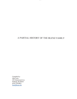 a partial history of the blenz family